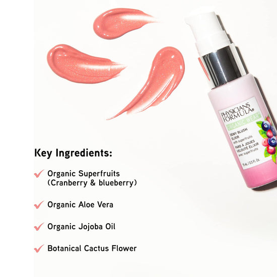 PHYSICIANS FORMULA Organic Wear Dewy Blush Elixir, Rubor Elixir Ligero 15ml