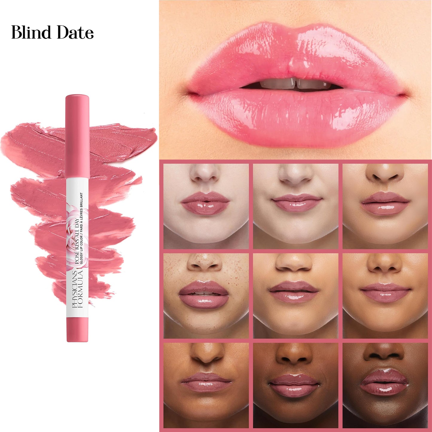 PHYSICIANS FORMULA Rosé Kiss All Day Glossy Lipstick 4.3gr