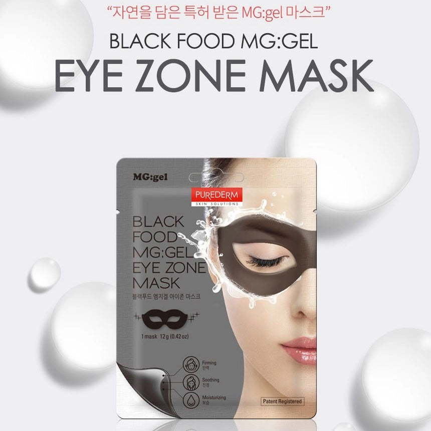 PUREDERM Black Food MG:GEL Eye Zone Mask, Máscara Gel Zona Ojos 12gr