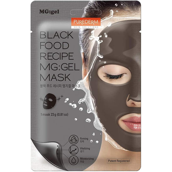 PUREDERM Black Food Recipe MG:GEL Mask, Máscara de Gel Facial 23gr