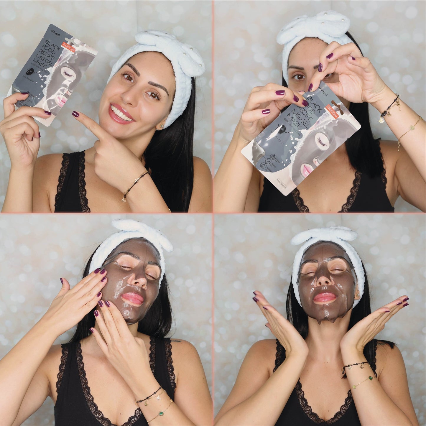 PUREDERM Black Food Recipe MG:GEL Mask, Máscara de Gel Facial 23gr