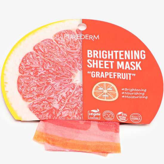 PUREDERM Brightening Sheet Mask Grapefruit, Mascarilla Iluminadora 23gr