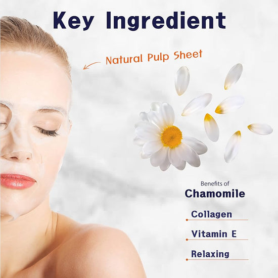 PUREDERM Chamomile Collagen Mask, Mascarilla de Manzanilla + Colágeno 18gr