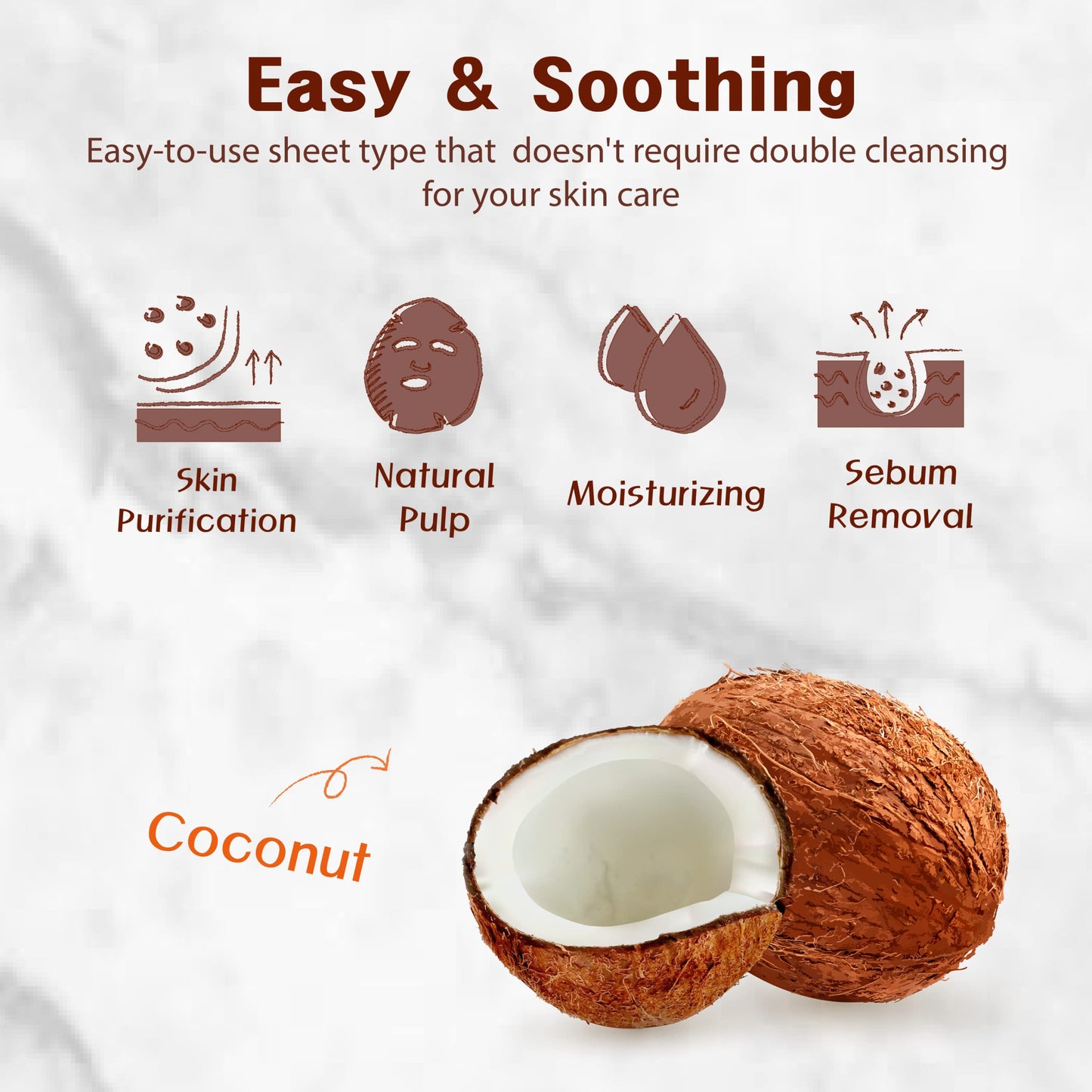 PUREDERM Coconut Essence Mask, Mascarilla con Esencia de Coco 18gr