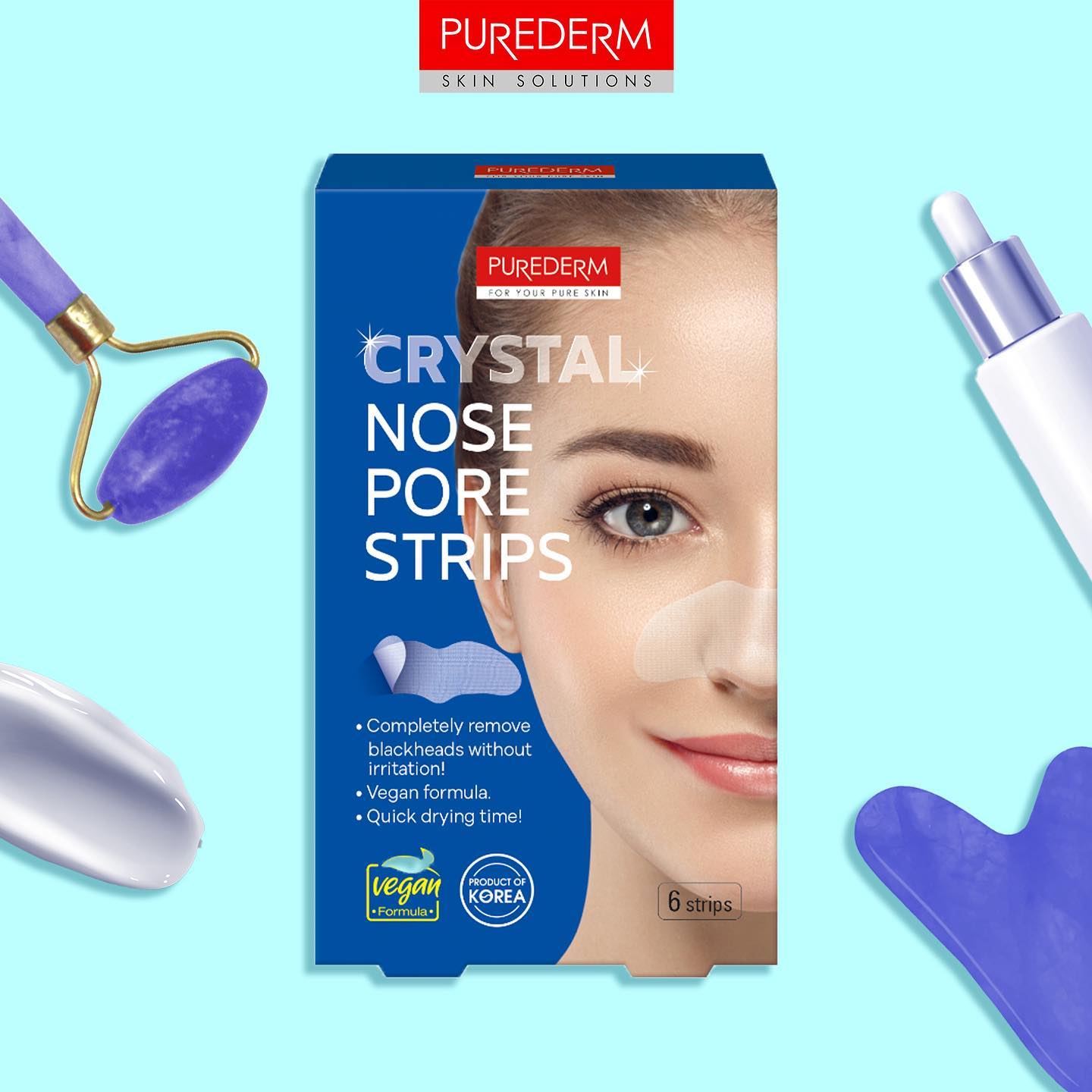 PUREDERM Crystal Nose Pore Strips, Bandas De Cristal Para La Nariz