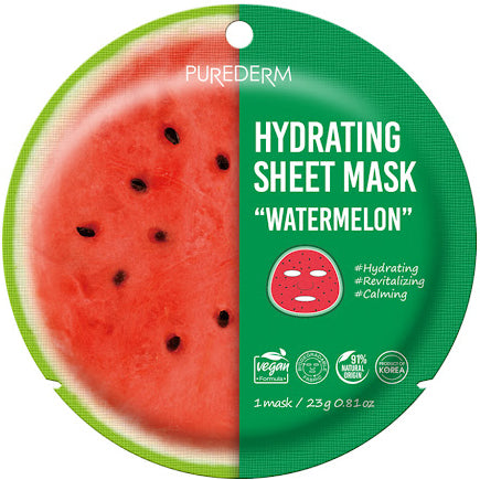 PUREDERM Hydrating Sheet Mask Watermelon, Mascarilla Hidratante Sandía