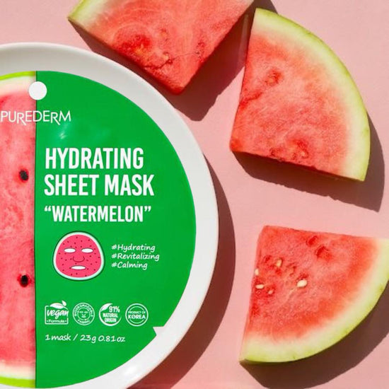 PUREDERM Hydrating Sheet Mask Watermelon, Mascarilla Hidratante Sandía