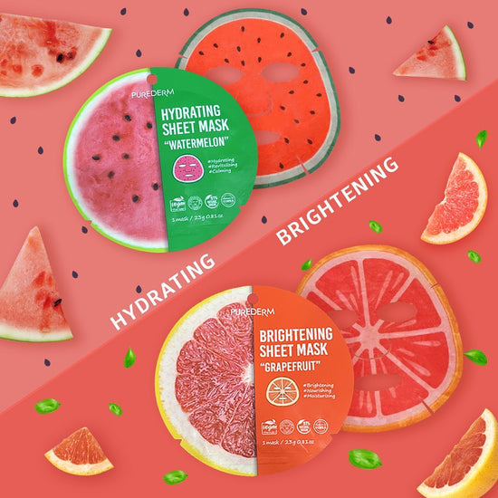 PUREDERM Hydrating Sheet Mask Watermelon, Mascarilla Hidratante Sandía