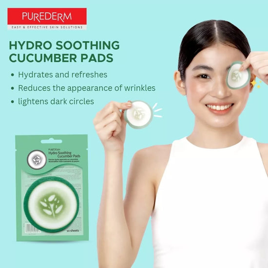 PUREDERM Hydro Soothing Cucumber Pads, Almohadillas de Pepino