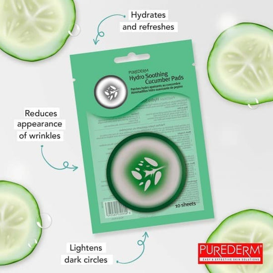 PUREDERM Hydro Soothing Cucumber Pads, Almohadillas de Pepino