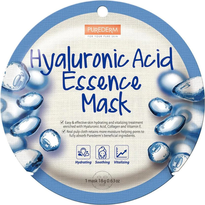 PUREDERM Hyaluronic Acid Essence Mask, Mascarilla Ácido Hialurónico 18gr