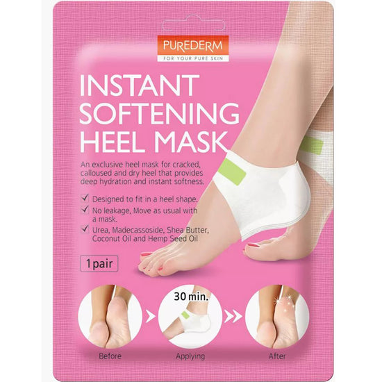 PUREDERM Instant Softening Heel Mask, Máscara de Talón Suavizante