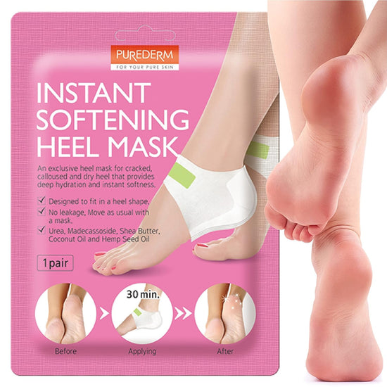 PUREDERM Instant Softening Heel Mask, Máscara de Talón Suavizante