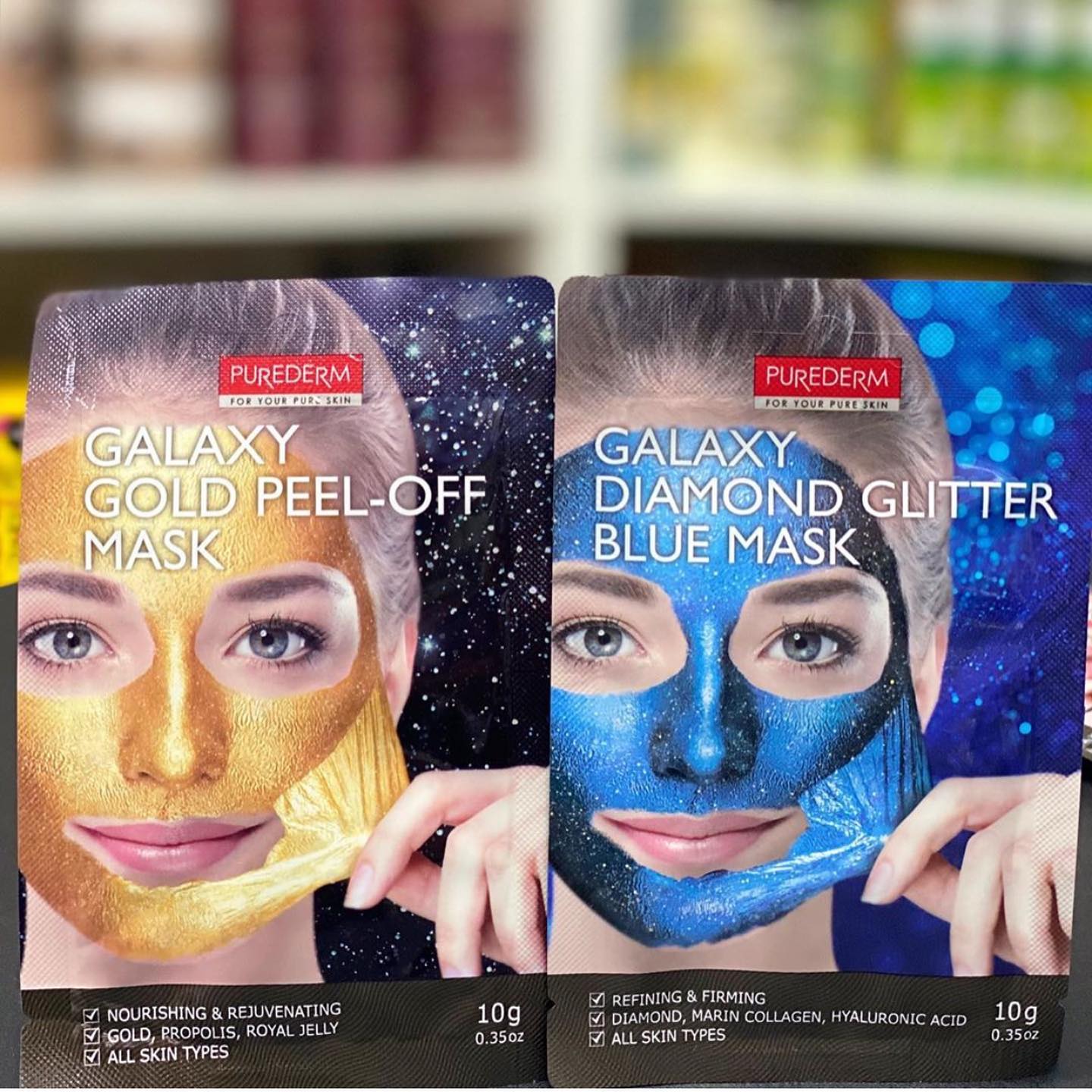 PUREDERM Galaxy Diamond Glitter Blue Mask, Mascarilla Despegable 10gr