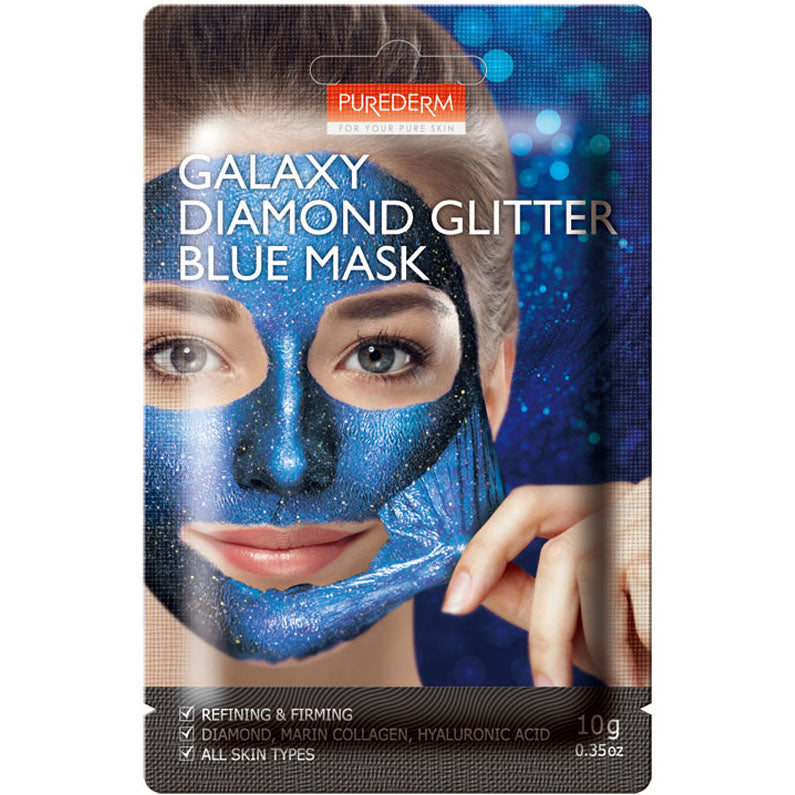 PUREDERM Galaxy Diamond Glitter Blue Mask, Mascarilla Despegable 10gr