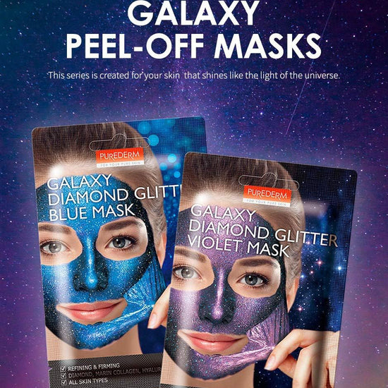 PUREDERM Galaxy Diamond Glitter Violet Mask, Mascarilla Despegable 10gr