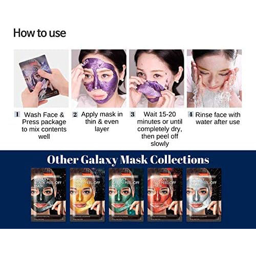 PUREDERM Galaxy Diamond Glitter Violet Mask, Mascarilla Despegable 10gr