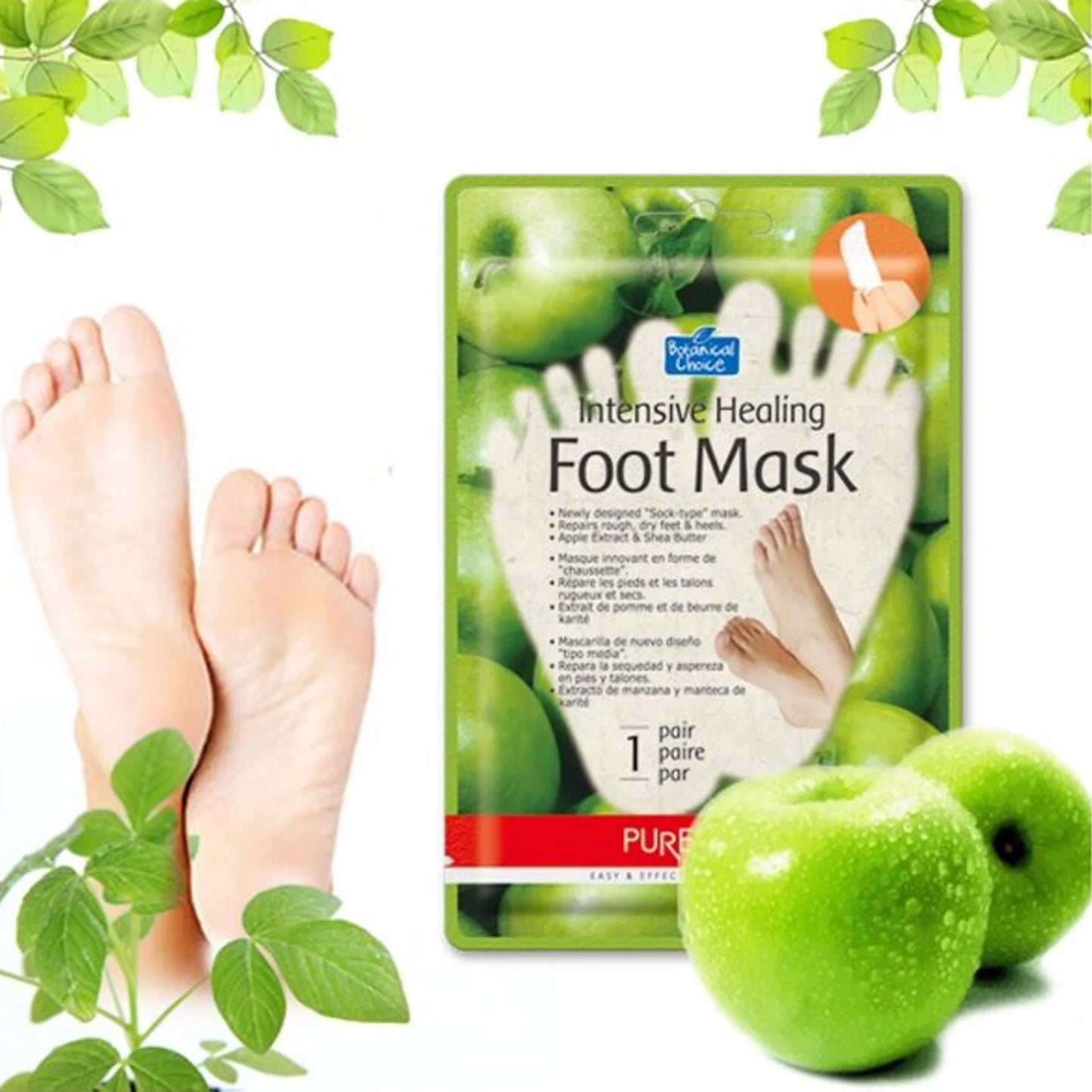 PUREDERM Intensive Healing Foot Mask, Máscara Restauradora Intensiva Pies