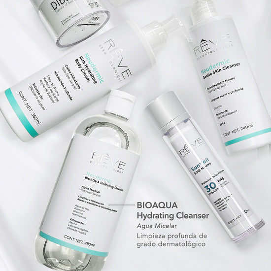 Cargar imagen en el visor de la galería, REVE Agua Micelar Neudermic BIOAQUA Hydrating Cleanser, 480ml
