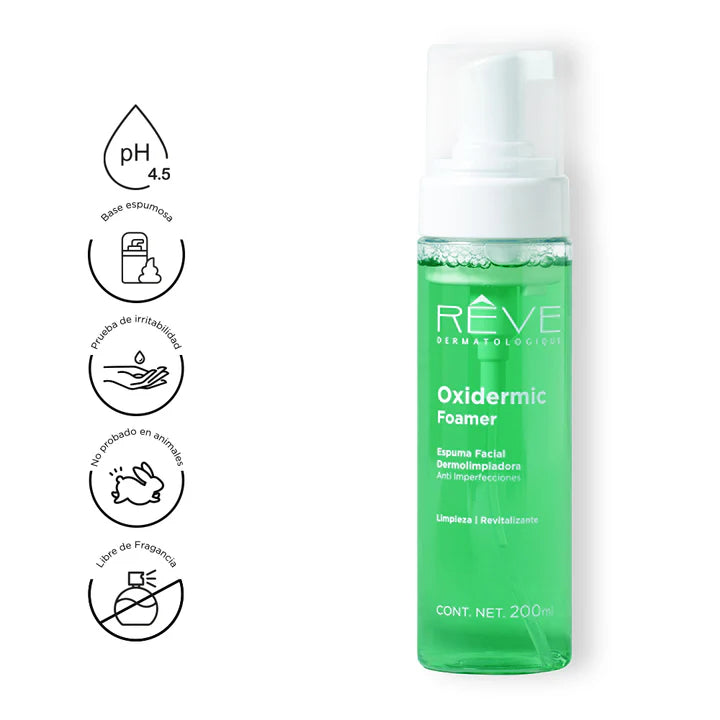 REVE Oxidermic Foamer Doux, Espuma Facial de Limpieza Anti Imperfecciones