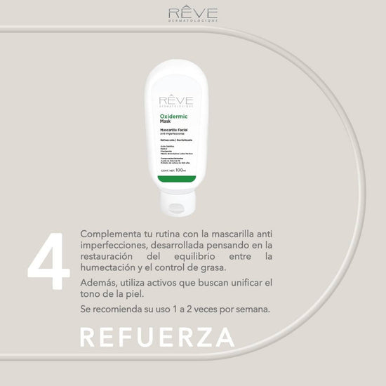 REVE Oxidermic Mask, Mascarilla Facial Anti Imperfecciones, Piel Grasa