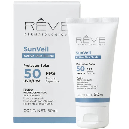 REVE SunVeil Active Plus Fluide, Protector Solar Ultra Fluido FPS50 UVA/UVB, 50ml