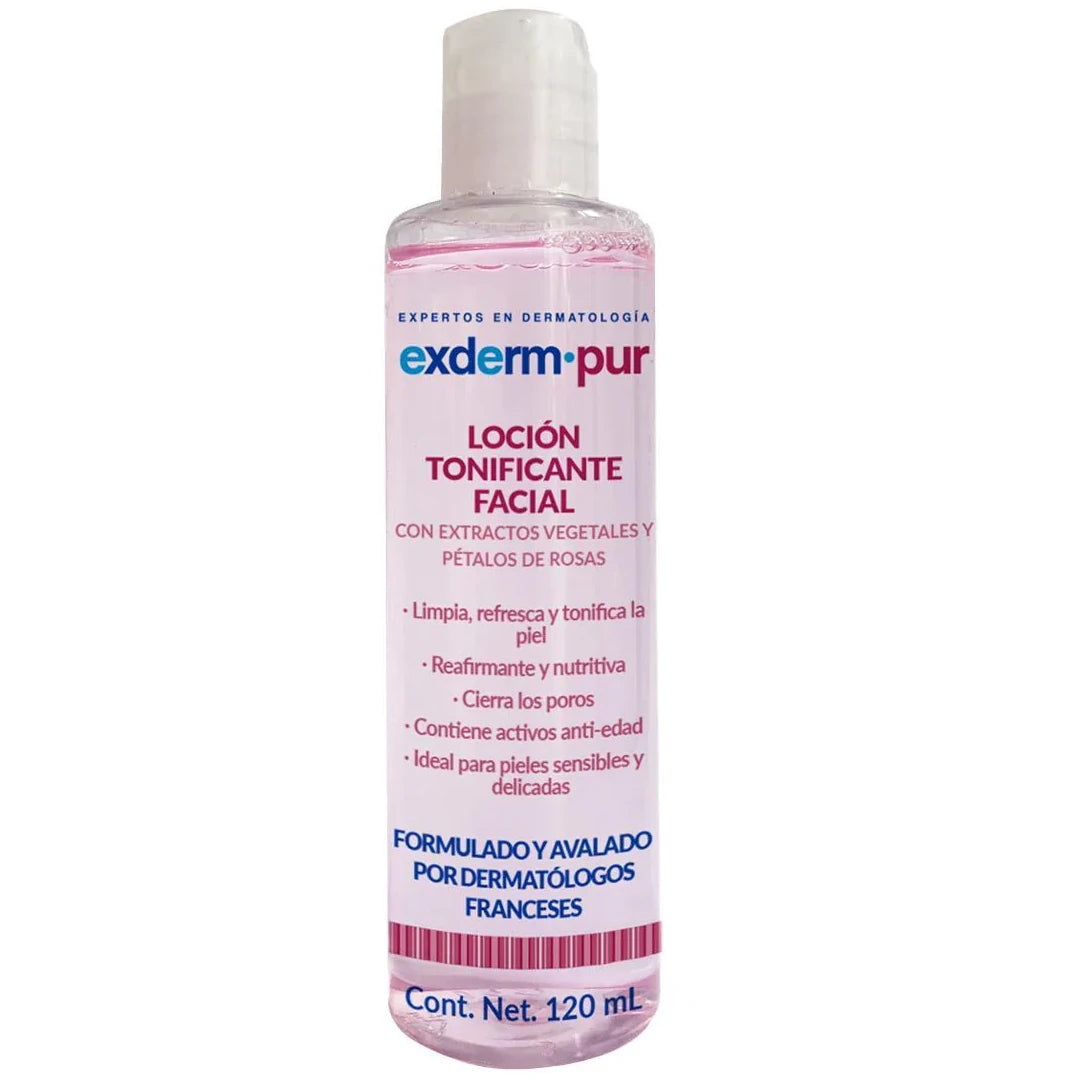 SEDECREM PHARMA Exderm Pur Loción Tonificante Facial, Limpia y Tonifica, 120ml