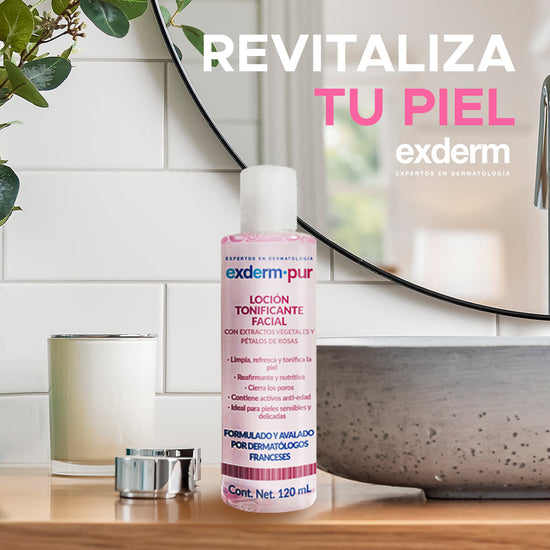SEDECREM PHARMA Exderm Pur Loción Tonificante Facial, Limpia y Tonifica, 120ml