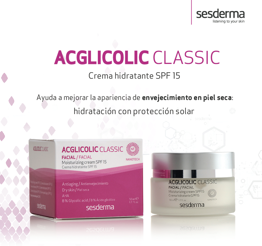 SESDERMA ACGLICOLIC CLASSIC Crema Hidratante con Ácido Glicólico, SPF15