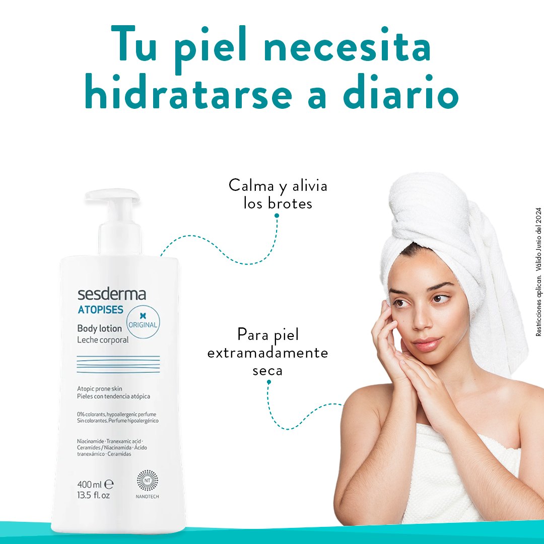 SESDERMA ATOPISES Leche Hidratante Corporal para Piel Seca y Áspera, 400ml