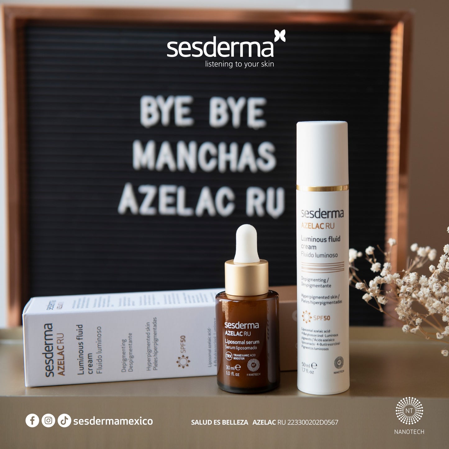 SESDERMA AZELAC RU Fluido Luminoso Despigmentante Facial SPF50 50ml