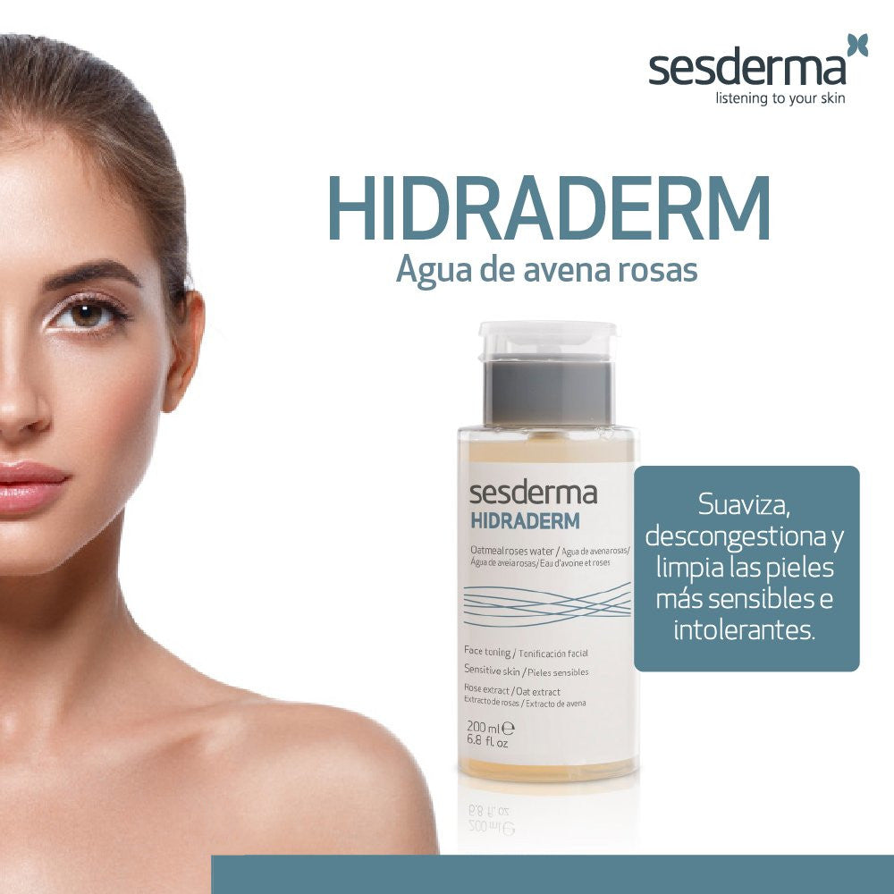 SESDERMA HIDRADERM Agua de Avena Rosas, Loción Tonificante Facial, 200ml