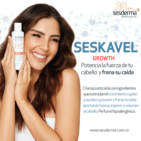 SESDERMA SESKAVEL Champú Anticaída, Previene y Frena la Caída de Cabello