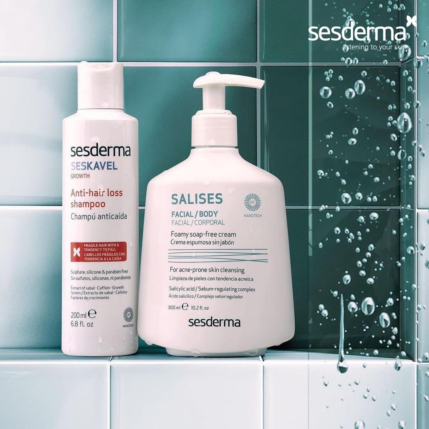 SESDERMA SESKAVEL Champú Anticaída, Previene y Frena la Caída de Cabello