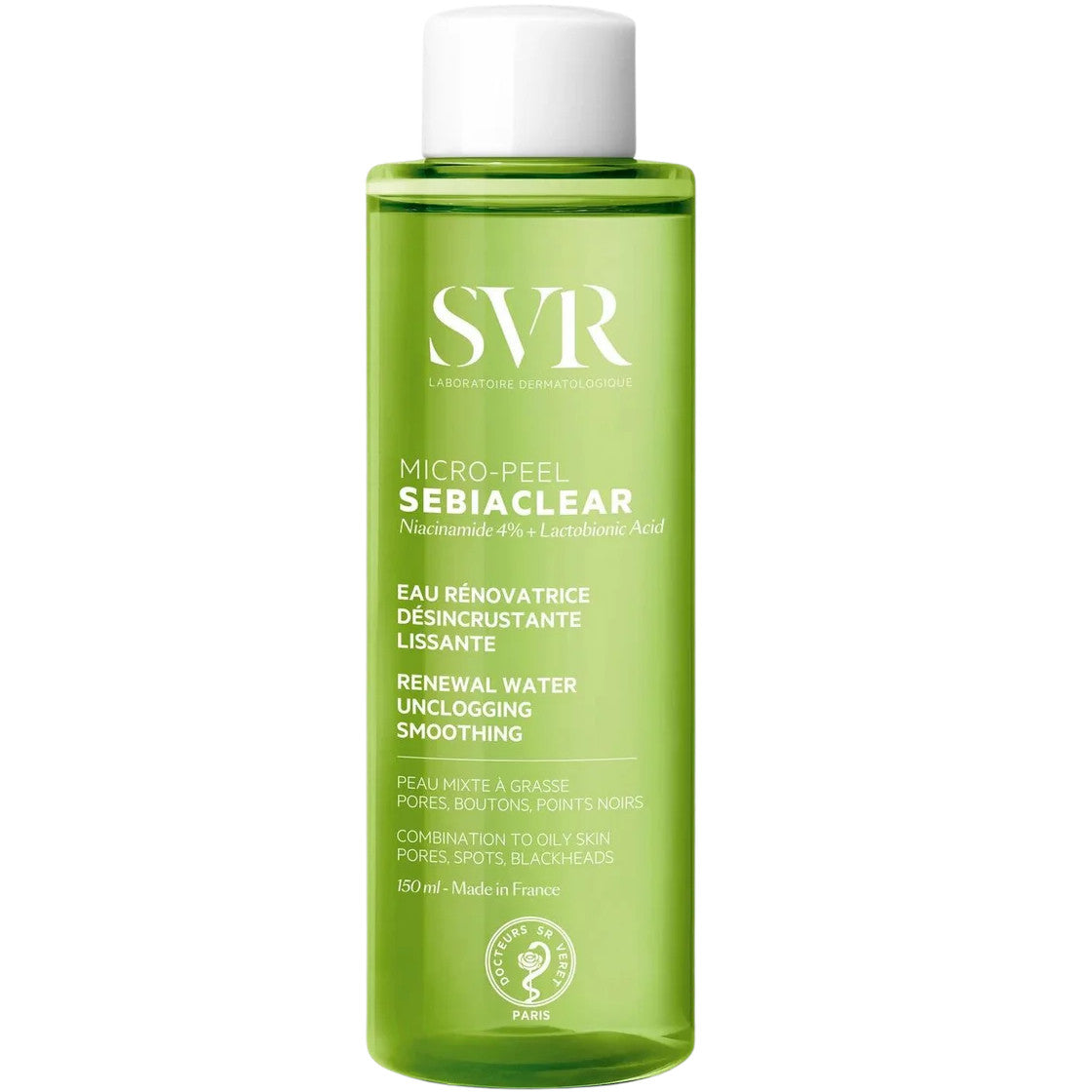 SVR Sebiaclear Micro-Peel, Loción Facial, Reduce Poros, Marcas y Puntos Negros