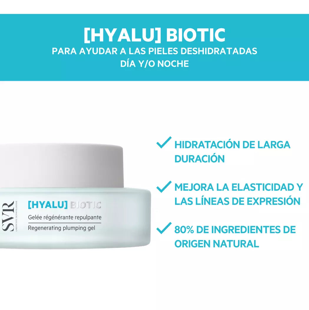 SVR Hyalu Biotic, Gel Regenerador, Redensificante y Ultrahidratante, 50ml