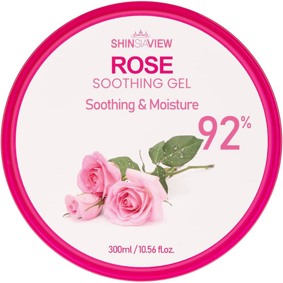 SHINSIAVIEW Rose Soothing Gel, Gel de Áloe Vera 92% con Agua de Rosas