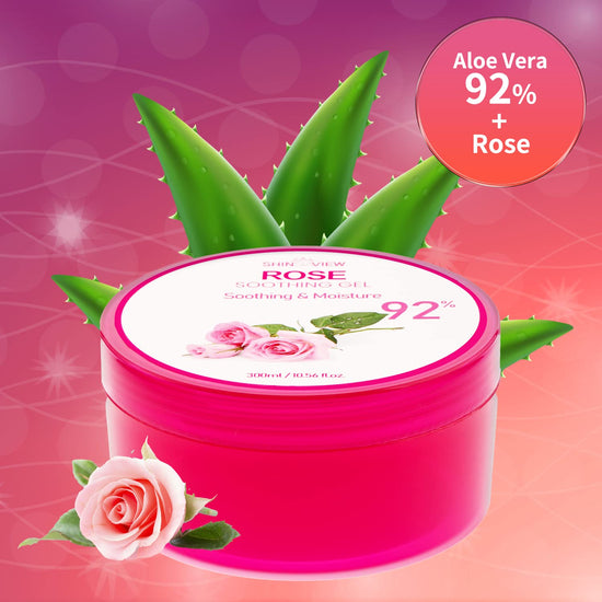 SHINSIAVIEW Rose Soothing Gel, Gel de Áloe Vera 92% con Agua de Rosas