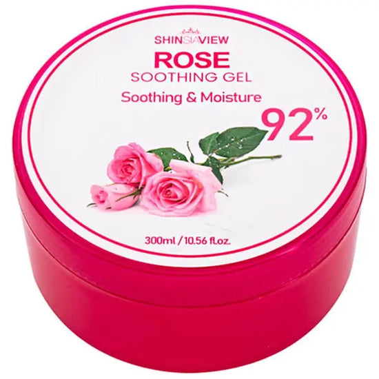 SHINSIAVIEW Rose Soothing Gel, Gel de Áloe Vera 92% con Agua de Rosas