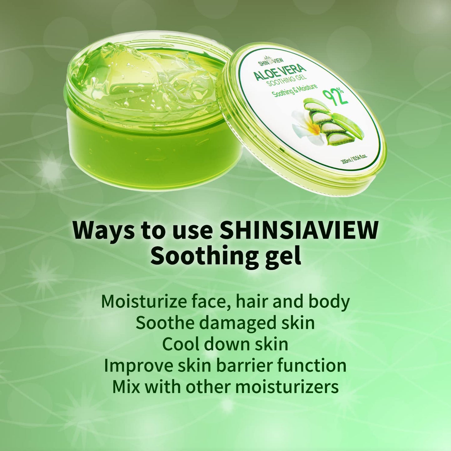 SHINSIAVIEW Aloe Vera Soothing Gel, Gel de Áloe Vera 92%