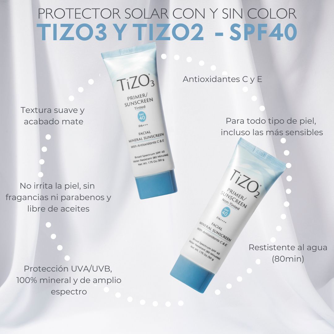 TIZO 2 Primer Sunscreen, Protector Solar Mineral, Facial, Sin Color, SPF40, 50g