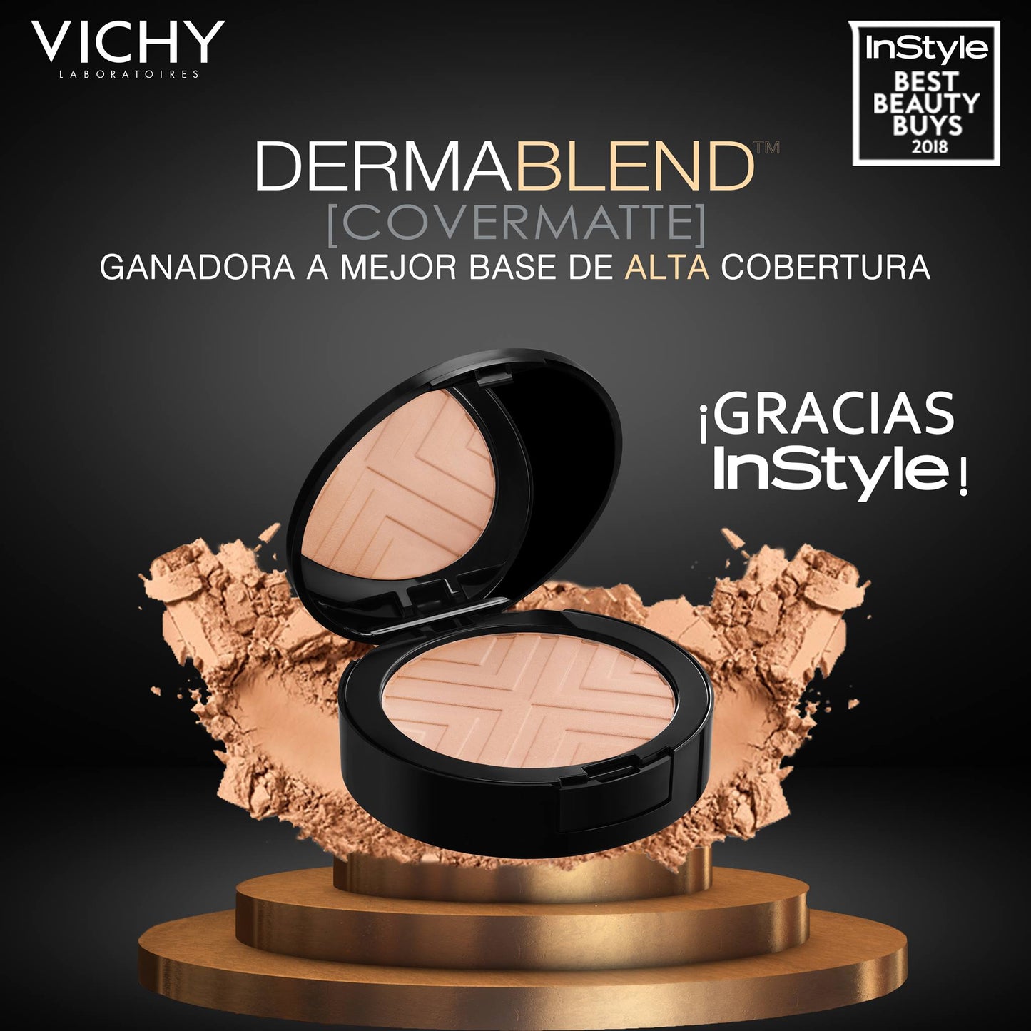 VICHY Dermablend Covermatte Polvo Compacto de Alta Cobertura 9.5gr