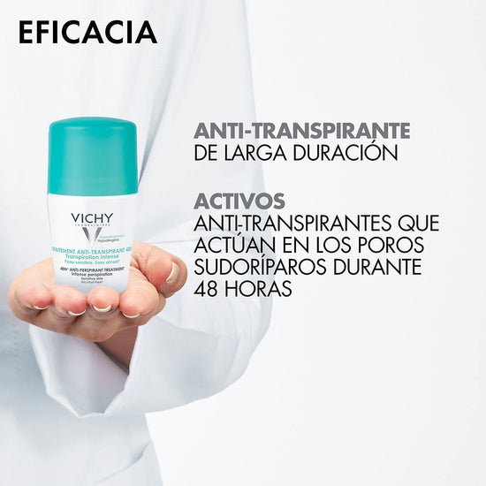 VICHY Desodorante Roll On  Regulador Anti-transpirante Intensivo 48Hrs, 50ml