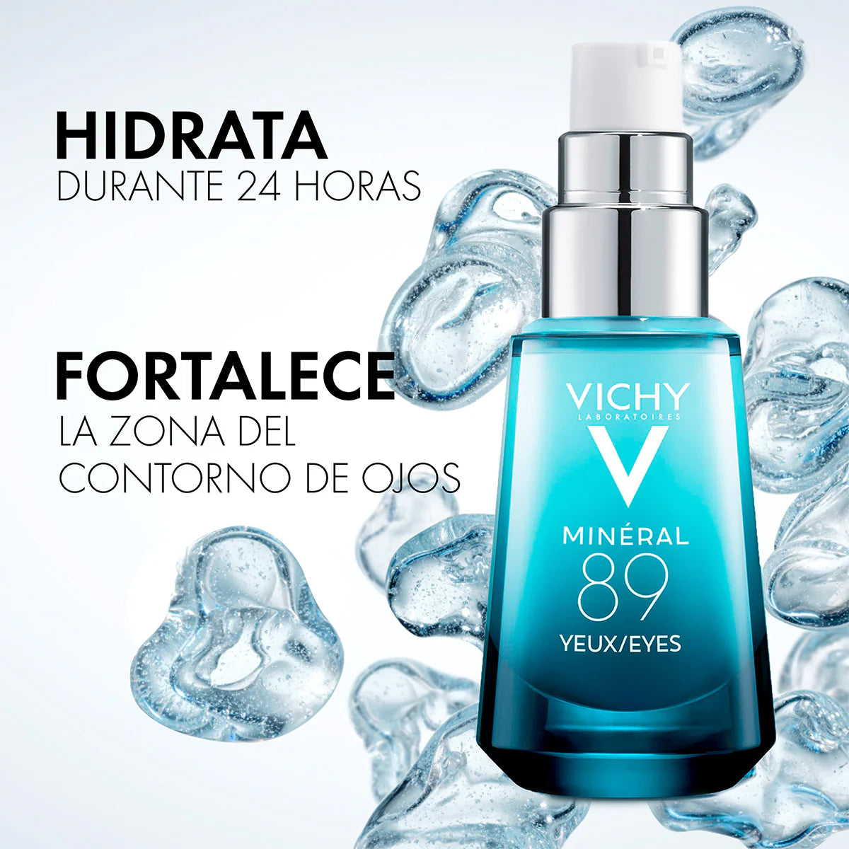 VICHY 89 Mineral Gel Contorno de Ojos, Mirada Luminosa Descansada, 15ml