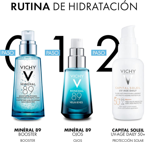 VICHY 89 Mineral Gel Contorno de Ojos, Mirada Luminosa Descansada, 15ml