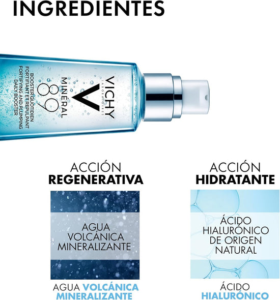 VICHY 89 Mineral Sérum de Ácido Hialurónico + 15 Minerales, Hidrata y Rellena