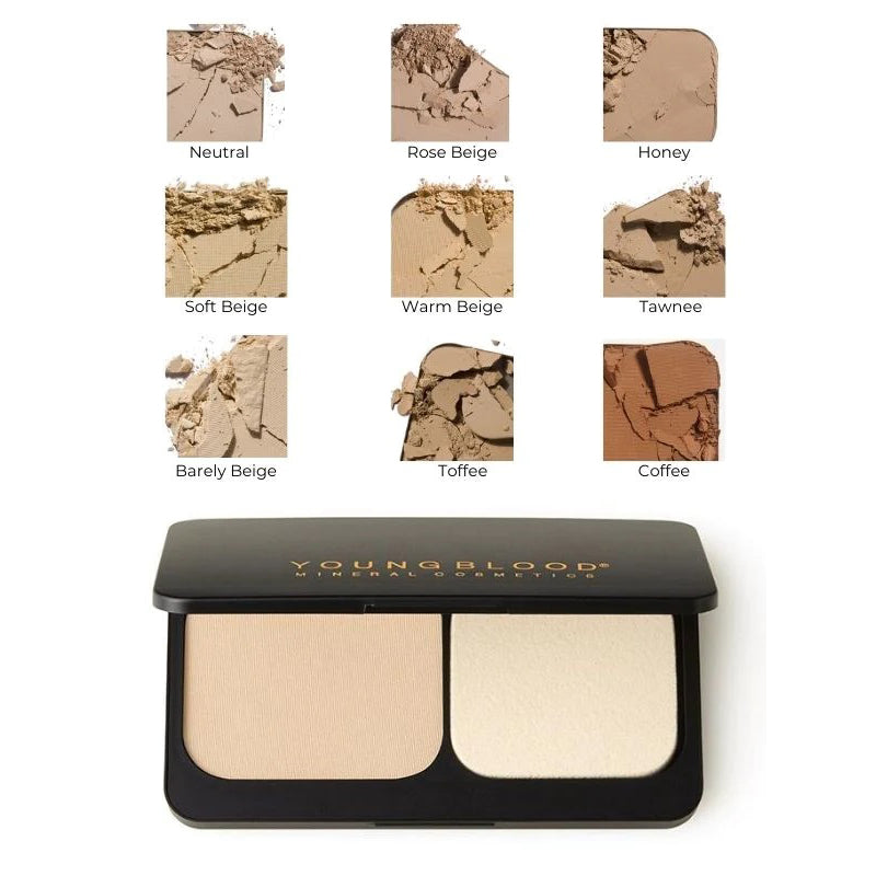 YOUNGBLOOD Pressed Mineral Foundation, Base Mineral Compacta 8gr